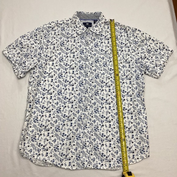 Michael Brandon Mens Shirt Large Floral Print Short Sleeve Button Up Casual - Picture 3 of 6